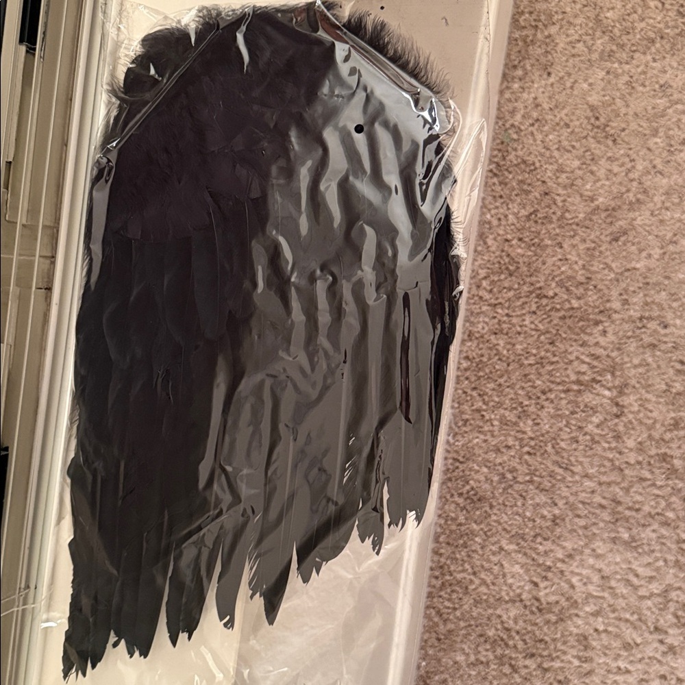 Adult Woman's Black Feather Angel Wings